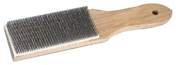 Weiler - 3/4" Trim Length Steel Brush - 4" Brush Length, 8-1/4" OAL, 1/4" Trim Length, Wood Straight Handle - Grade Industrial Supply