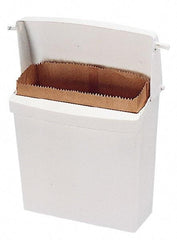 Rubbermaid - Plastic Feminine Hygiene Product Receptacle - 10-3/4" High x 12-1/2" Wide x 5-1/4" Deep, White - Grade Industrial Supply