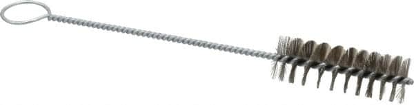 PRO-SOURCE - 3" Long x 1" Diam Stainless Steel Twisted Wire Bristle Brush - Single Spiral, 10" OAL, 0.008" Wire Diam, 0.16" Shank Diam - Grade Industrial Supply