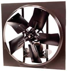 Fantech - 30" Blade, Belt Drive, 1 hp, 10,565 CFM, Drip-proof Exhaust Fan - 34" Opening Height x 34" Opening Width, 16" Deep, 6" Projection, 115/230 Volt, 1 Speed, Single Phase - Grade Industrial Supply