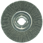 12" Diameter - 2" Arbor Hole - Crimped Steel Wire Straight Wheel - Grade Industrial Supply