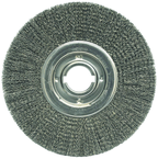 12" Diameter - 2" Arbor Hole - Crimped Steel Wire Straight Wheel - Grade Industrial Supply