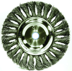 6" Diameter - 1/2-5/8" Arbor Hole - Knot Twist Steel Wire Straight Wheel - Grade Industrial Supply