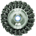 3" Diameter - 3/8-1/2" Arbor Hole - Knot Twist Stainless Straight Wheel - Grade Industrial Supply