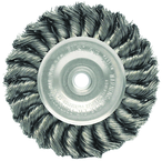 4" Diameter - 3/8-1/2" Arbor Hole - Knot Twist Stainless Straight Wheel - Grade Industrial Supply