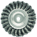 4" Diameter - 3/8-1/2" Arbor Hole - Knot Twist Stainless Straight Wheel - Grade Industrial Supply