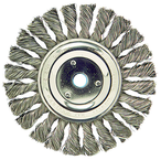 6" Diameter - 5/8-1/2" Arbor Hole - Cable Twist Steel Wire Straight Wheel - Grade Industrial Supply