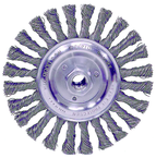 6" Diameter - 5/8-11" Arbor Hole - Stringer Bead Twist Steel Wire Straight Wheel - Grade Industrial Supply