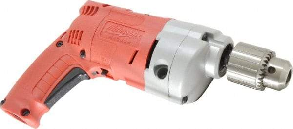 Milwaukee Tool - 1/2" Keyed Chuck, 950 RPM, Pistol Grip Handle Electric Drill - 5.5 Amps, 120 Volts, Reversible, Includes 1/2" Magnum Drill, Chuck Key with Holder, Side Handle - Grade Industrial Supply