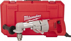 Milwaukee Tool - 1/2" Keyed Chuck, 500 RPM, D-Handle Electric Drill - 7 Amps, 120 Volts, Reversible, Includes 3/16" Socket Wrench, 9/16" Open End Wrench, RAD Assembly, Side Handle - Grade Industrial Supply