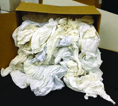 White T-Shirt Wiper - 50 lb Box - Grade Industrial Supply