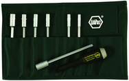 7 Piece - 5; 5.5; 6; 7; 8; 9 & 10mm Interchangeable Metric Nut Driver Blade Set in Canvas Pouch - Grade Industrial Supply