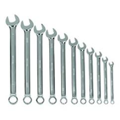 11 Pieces - Chrome - High Polished Wrench Set - 3 /8 - 1" - Grade Industrial Supply