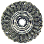 4" Diameter - M10 x 1.25 Arbor Hole - Knot Twist Steel Wire Straight Wheel - Grade Industrial Supply