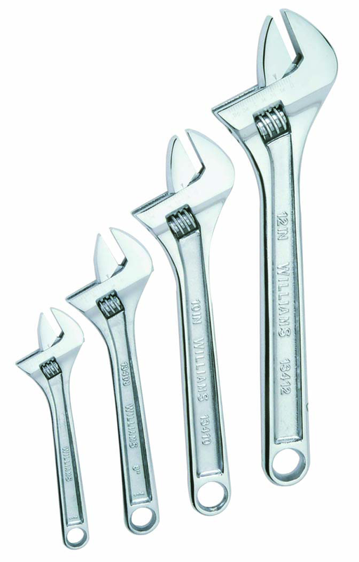 4 Piece Chrome Adjustable Wrench Set - Grade Industrial Supply