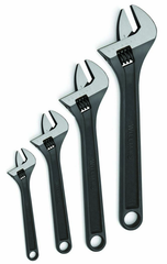 4 Piece Black Adjustable Wrench Set - Grade Industrial Supply