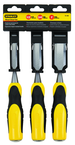 STANLEY® 3 Piece Bi-Material Short Blade Wood Chisel Set - Grade Industrial Supply