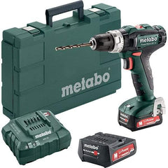 Metabo - 12 Volt 3/8" Keyless Chuck Cordless Hammer Drill - 0 to 21,000 BPM, 0 to 360 & 1,400 RPM, Reversible - Grade Industrial Supply