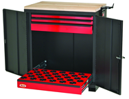 CNC Workstation - Holds 30 Pcs. HSK63A Taper - Black/Red - Grade Industrial Supply