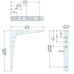 Brackets; Type: Shelf Bracket; Length (mm): 69.00; Width (mm): 15.00; Height (mm): 86.0000; Load Capacity (Lb.): 33.000; Finish/Coating: Black; Minimum Order Quantity: Steel; Material: Steel