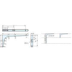 Brackets; Type: Compact Bracket; Length (mm): 238.50; Width (mm): 20.00; Height (mm): 119.5000; Load Capacity (Lb.): 44.000; Finish/Coating: White; Minimum Order Quantity: Steel; Material: Steel