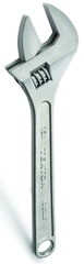 1-3/4'' Opening - 15'' OAL - Chrome Plated Adjustable Wrench - Grade Industrial Supply