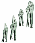 4 Piece - Curved & Straight Jaw Locking Plier Set - Grade Industrial Supply