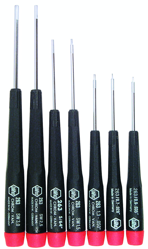 7 Piece - .71mm - 3mm - Precision Hex Screwdriver Metric Set - Grade Industrial Supply