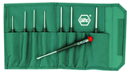 8 Piece - .050 - 5/32" - Precision Ball End Hex Inch Screwdriver Set in Canvas Pouch - Grade Industrial Supply