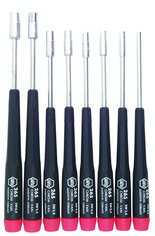 8 Piece - 2.5mm - 6.0mm - Precision Metric Nut Driver Set - Grade Industrial Supply