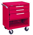 3-Drawer Roller Cabinet w/ball bearing Dwr slides - 35'' x 18'' x 27'' Red - Grade Industrial Supply