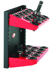 CNC Machine Mount Rack - Holds 28 Pcs. 40 Taper - Black/Red - Grade Industrial Supply