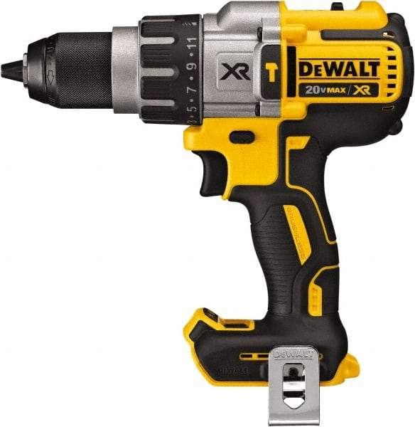 DeWALT - 20 Volt 1/2" Metal Ratcheting Chuck Cordless Hammer Drill - 0 to 38,250 BPM, 0 to 450, 0 to 1,300 & 0 to 2,000 RPM, Reversible - Grade Industrial Supply