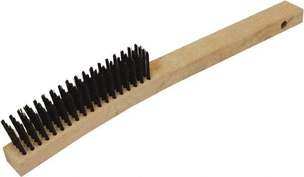 O-Cedar - 18 Rows, Steel Wire Brush - 10" Brush Length, 14" OAL, 1-1/8" Trim Length, Wood Curved Handle - Grade Industrial Supply