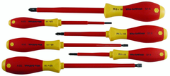 Insulated Slotted Screwdriver 3.4; 4.5; 6.5mm & Phillips # 1; 2 & 3. 6 Piece Set - Grade Industrial Supply