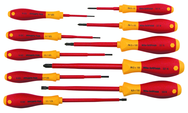 Insulated Slotted Screwdriver 2.0; 2.5; 3.0; 3.5; 4.5; 6.5mm & Phillips #0; 1; 2; 3. 10 Piece Set - Grade Industrial Supply