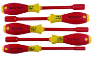 Insulated Nut Driver Inch Set Includes: 7/32" - 1/2". 5 Pieces - Grade Industrial Supply