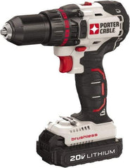 Porter-Cable - 20 Volt 1/2" Chuck Mid-Handle Cordless Drill - 0-1700 RPM, Keyless Chuck, Reversible, 2 Lithium-Ion Batteries Included - Grade Industrial Supply