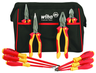 10 Piece - Insulated Pliers; Cutters; Slotted & Phillips Screwdrivers in Tool Box - Grade Industrial Supply