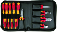 14 Piece - Insulated Pliers; Cutters; Slotted & Phillips Screwdrivers; in Zipper Carry Case - Grade Industrial Supply