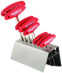 8 Piece - 2.0 - 10mm - T-Handle Hex Ergonomic Comfort Grip Metric Set in Metal Stand - Grade Industrial Supply