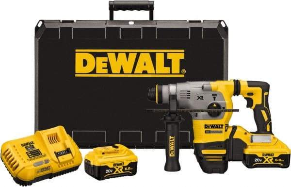 DeWALT - 20 Volt 1-1/8" SDS Plus Chuck Cordless Rotary Hammer - 0 to 4,480 BPM, 0 to 1,500 RPM, Reversible - Grade Industrial Supply