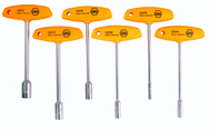 6 Piece - 3/16 - 1/2" - Ergonomic Comfort Grip T-Handle Inch Nut Driver Set - Grade Industrial Supply