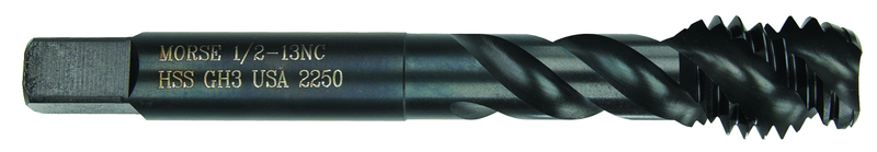 1-3/4-5 Dia. - GH7 - 6 FL - Premium HSS - Black Oxide-Semi Bottoming Oversize +.0035 Shear Tap - Grade Industrial Supply