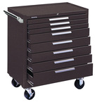 8-Drawer Roller Cabinet w/ball bearing Dwr slides - 40'' x 20'' x 34'' Brown - Grade Industrial Supply