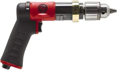 Chicago Pneumatic - 1/2" Reversible Keyed Chuck - Pistol Grip Handle, 840 RPM, 0.5 hp, 90 psi - Grade Industrial Supply