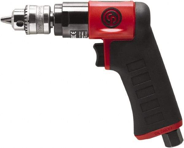 Chicago Pneumatic - 1/4" Keyed Chuck - Pistol Grip Handle, 3,300 RPM, 0.3 hp, 90 psi - Grade Industrial Supply