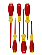 Insulated Screwdrivers Slotted 4.5; 6.5mm Phillips #1; 2. Square #1; 2. 6 Piece Set - Grade Industrial Supply