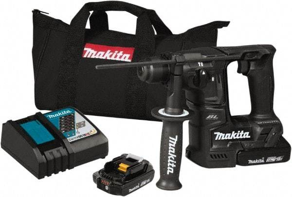 Makita - 18 Volt 11/16" SDS Plus Chuck Cordless Rotary Hammer - 0 to 4,800 BPM, 0 to 680 RPM, Reversible - Grade Industrial Supply