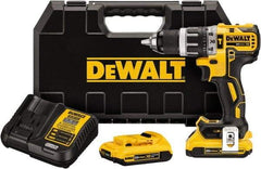 DeWALT - 20 Volt 1/2" Metal Single Sleeve w Carbide Jaws Ratcheting Chuck Chuck Cordless Hammer Drill - 0 to 34,000 BPM, 0 to 500 & 0 to 2,000 RPM, Reversible, Mid-Handle - Grade Industrial Supply